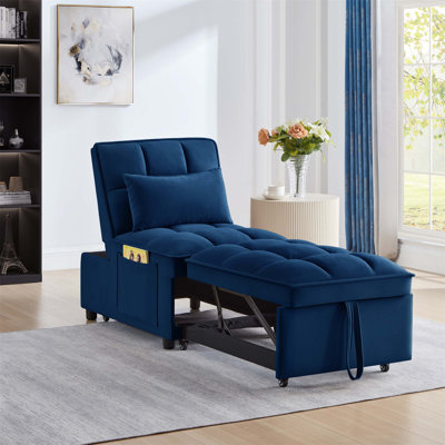 Chaise longue convertible avec dossier réglable et rangement, idéale pour la vie moderne et peu encombrante