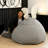 Raven-Symoné Home Hopseat Bunny Oval Shaped Large Bean Bag Chair With Ears, Ultra Soft Shearling - Smoke Grey-1053518518