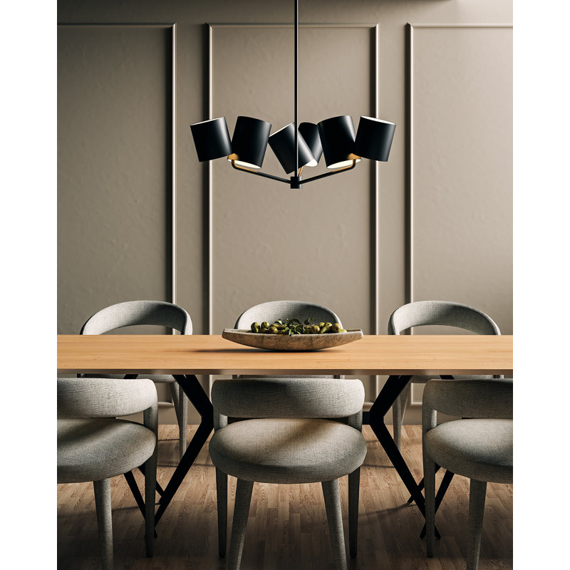 Keiko 6 - Light Chandelier, Brushed Gold