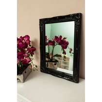 Wandspiegel Spiegel groß Schwarz Rechteckiger Kosmetikspiegel und  Splitterschutz für Badezimmer Wohnzimmer Einbau 60x80 cm 