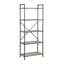 Bibliothèque de rangement industrielle à 5 tablettes: 23 po x 13 po, conception ouverte en métal avec tablettes en bois