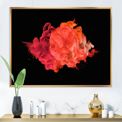 " Red Ink Cloud On Black "