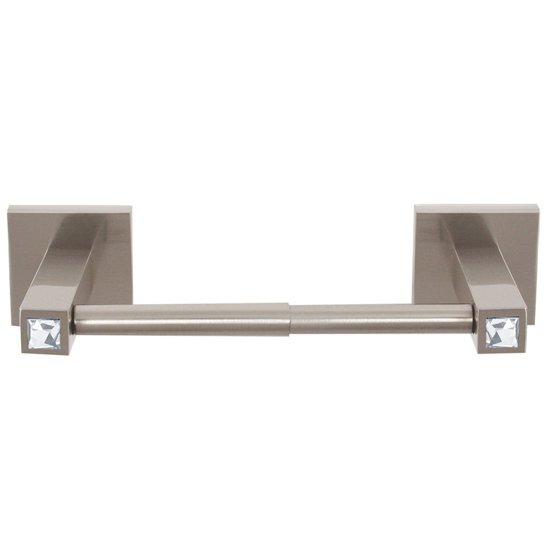 Swarovski Crystal Wall Mounted Toilet Paper Holder, Satin Nickel