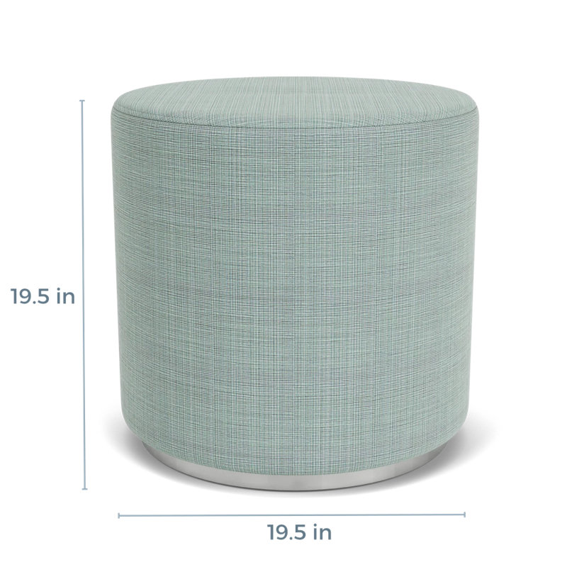 Repose-pieds Darsey, Chambray Seafoam, Silver