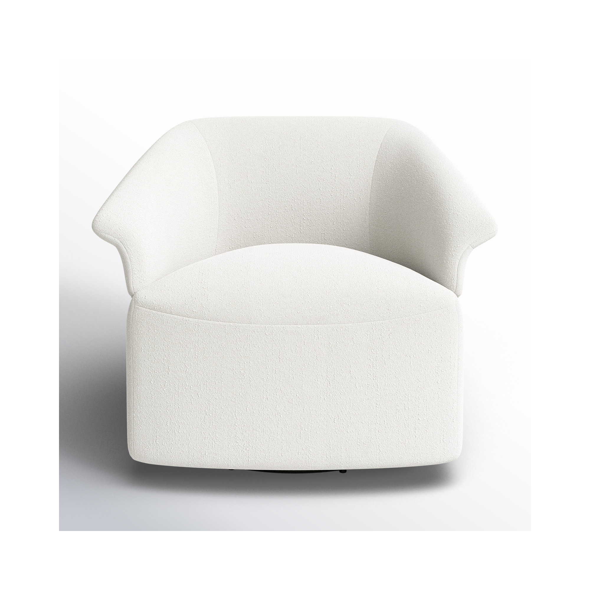 Morgana Upholstered Swivel Barrel Chair, Mellow Ivory Chenille
