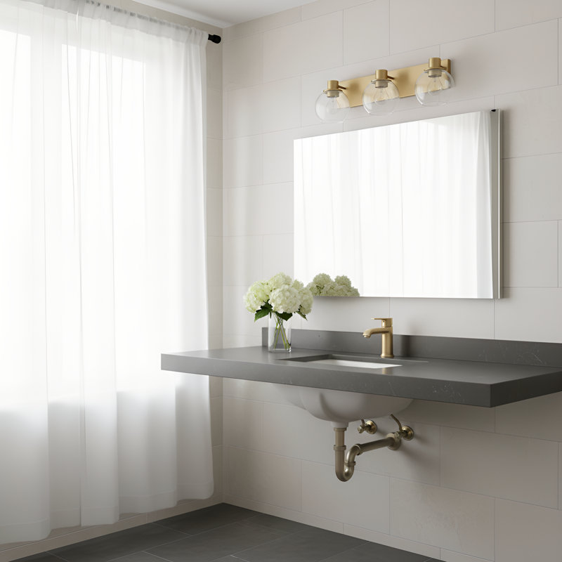 Rito Large Bath from Generation Lighting , 7.125" H x 23.125" W x 7" D, Satin Brass, 3 Lights