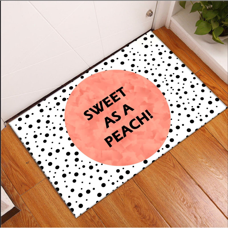 Tapis rose / noir / blanc à motif rectangulaire tissé à la machine 1 pi 8 po x 2 pi 7 po Edytha