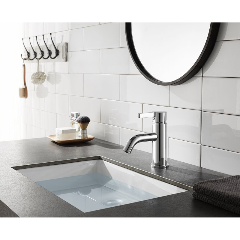Kingston Brass Continental Single-Handle 1-Hole Deck Mount Bathroom Faucet with Push Pop-Up, Polished Chrome