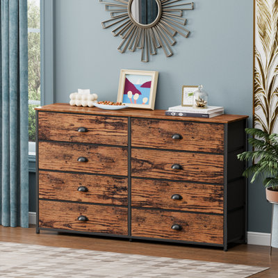 8-Drawer Fabric Dresser with Wood Top, Storage Chest