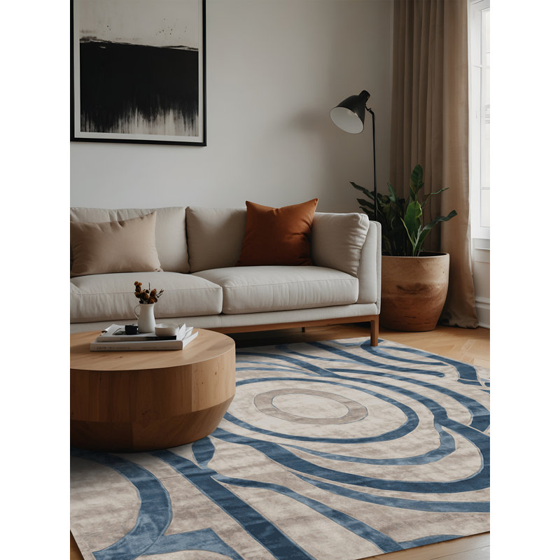 Tapis beige lavable à la machine, Carré 7 pi