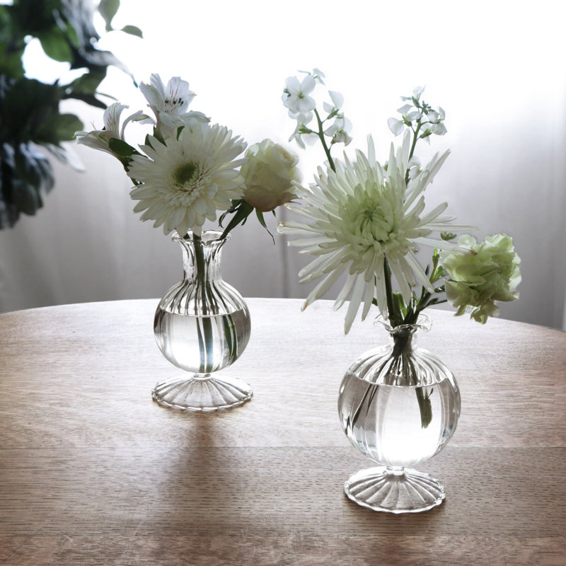 Glass Table Vase, 6" H x 3.5" W x 3.5" D