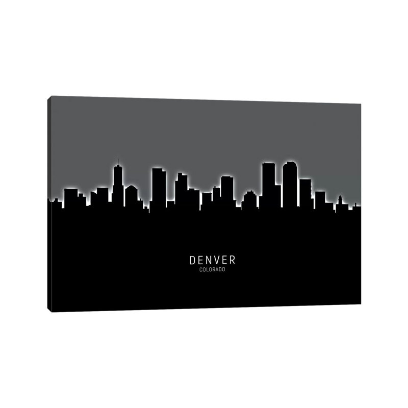 «Denver Colorado Skyline» par Michael Tompsett, impression sur toile tendue, H 40 po x l 60 po x 1,5 po