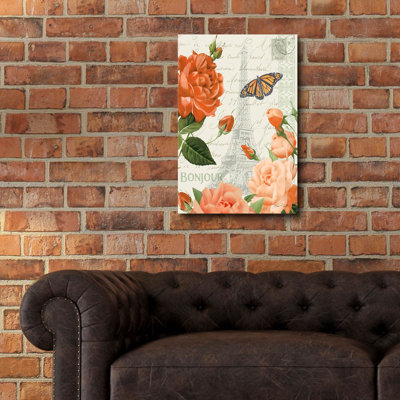 «Fleurs Francaises B» par Jean Plout, art mural en verre acrylique, 16 po x 24 po
