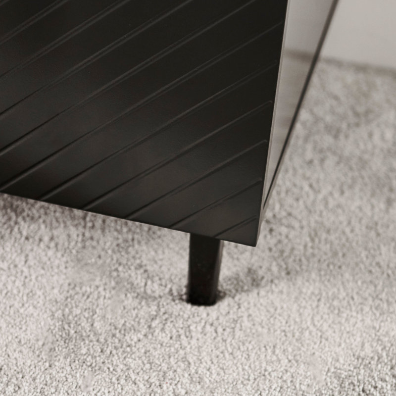 Chest of Drawers - Black, 3, 86cm H x 80cm W x 46cm D