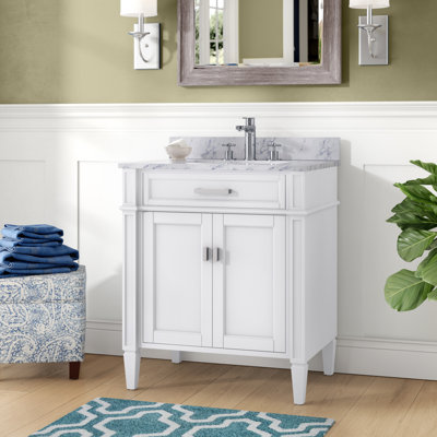 Guerrero 30'' Single Bathroom Vanity with Stone Top
