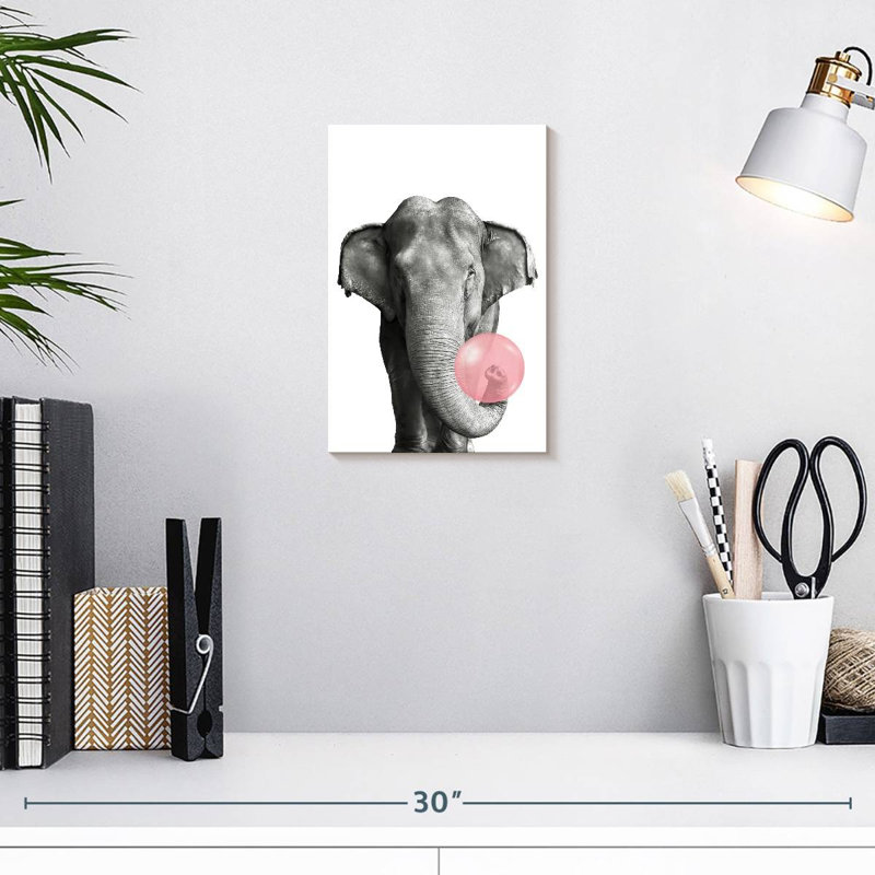 " Elephant Bubble Gum " by Emma P, 12" H x 8" W x 1" D