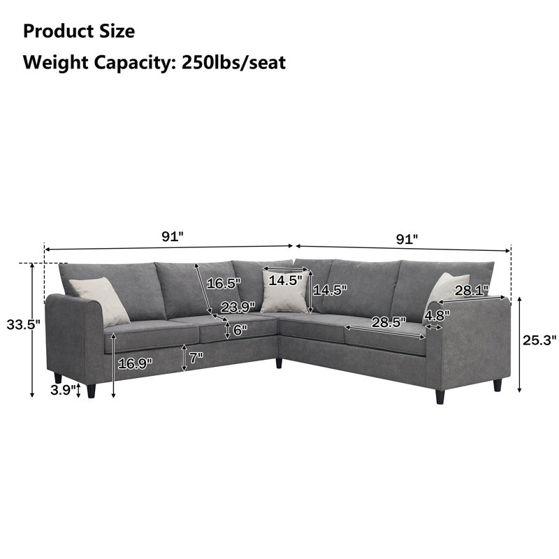 Daltin 3 - Piece Upholstered Sectional