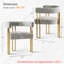 Ensemble de 4 fauteuils de salle à manger rembourrés en or 18,3 po Chenille-1028640563