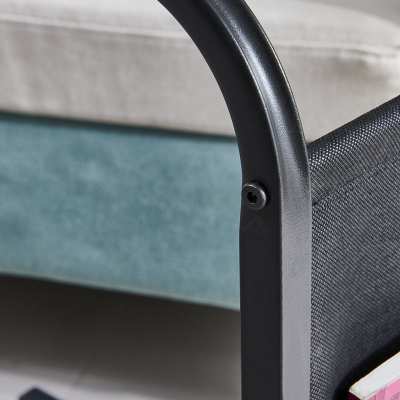 End Table, Black With Wheels