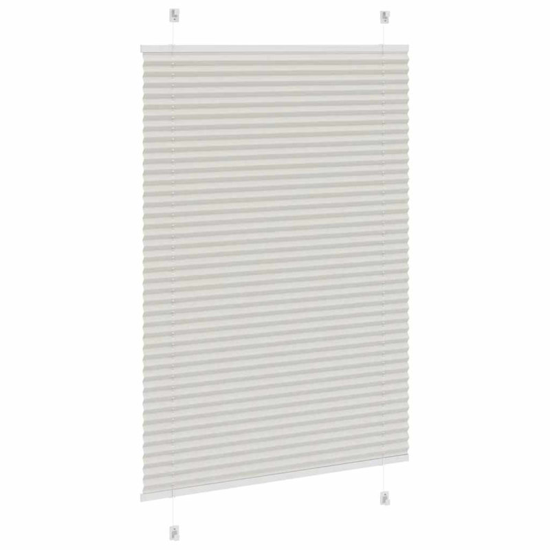 Room Darkening Pleated Shade, Light Grey, 90cmW x 100cmL