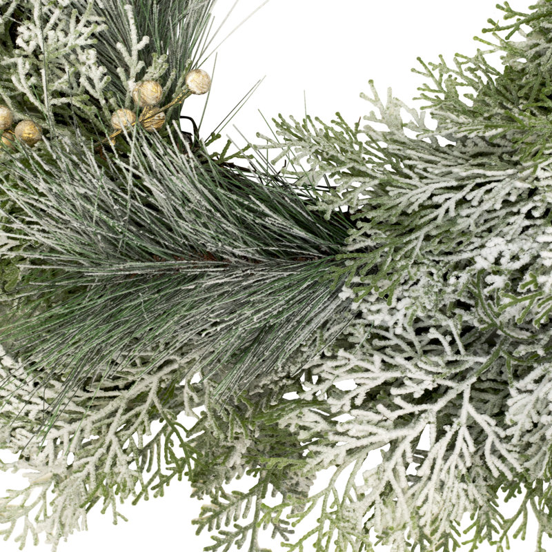 Real Touch Cedar And White Pine Artificial Christmas Wreath - 30" - Unlit