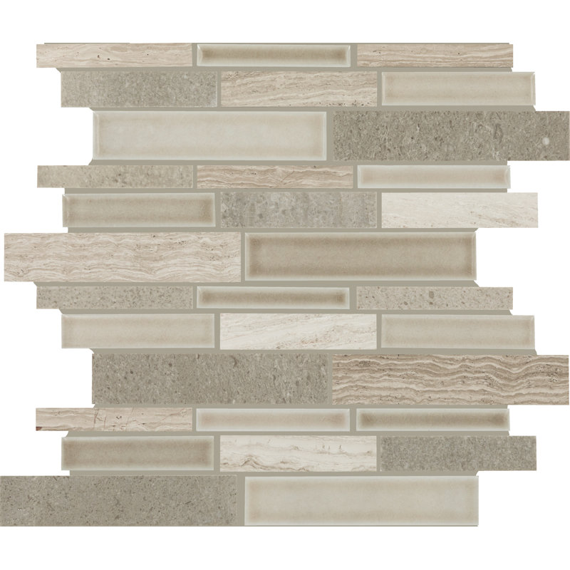 Carrelage mural 12 "x 12", Brun / gris