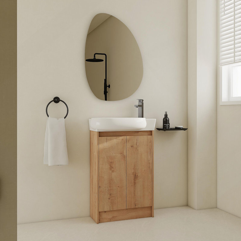 Meuble-lavabo autoportant de 23 po avec lavabo et portes à fermeture douce, Wood