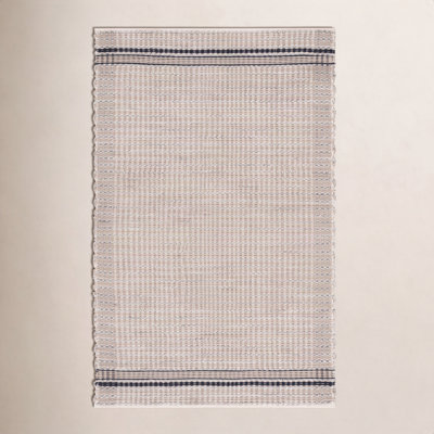 Hand-Woven Striped Cotton Rug