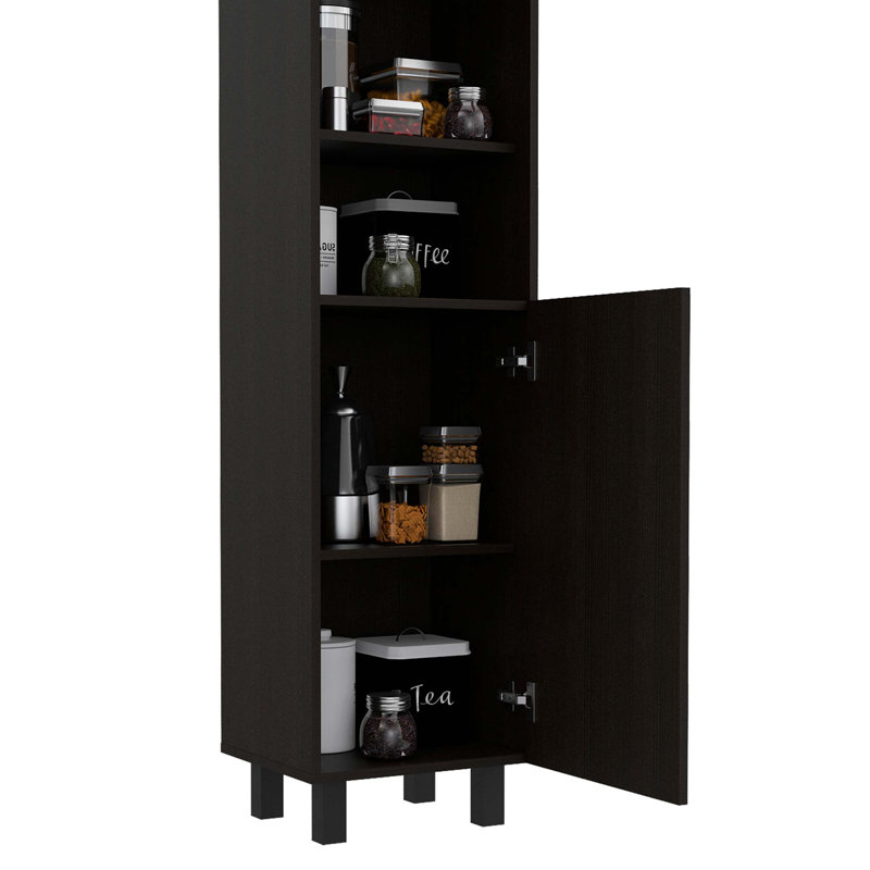 2-Shelf Rectangle Pantry Cabinet Wengue, Black