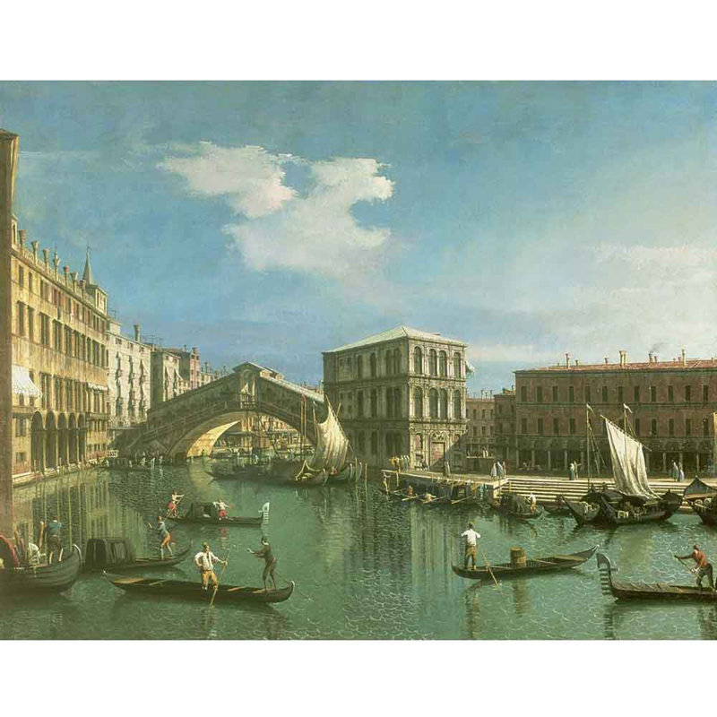 Décalcomanie murale Canaletto, pont du Rialto (18e), H 46,5 po x l 60 po