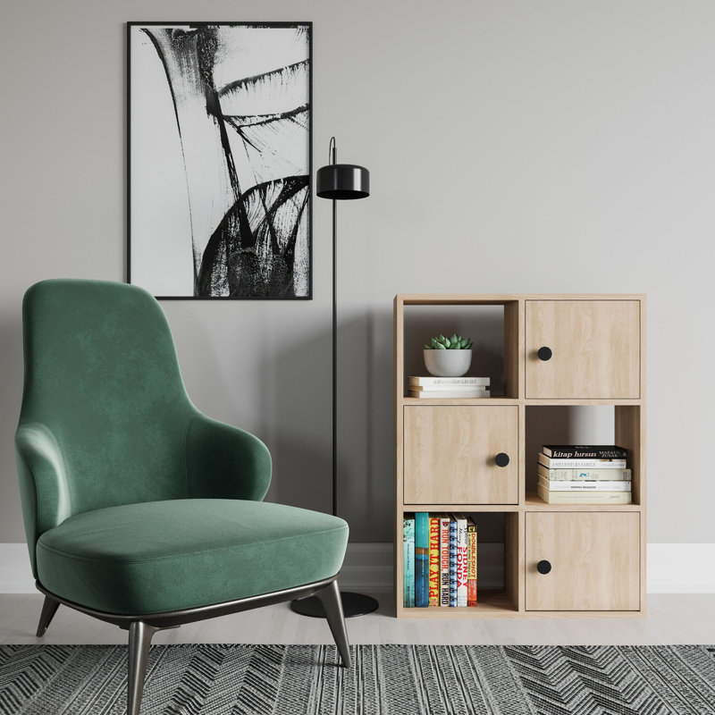 Tilton Bookcase, Oak/White, (3 Shelves) 28"H x 37"W x 10"D