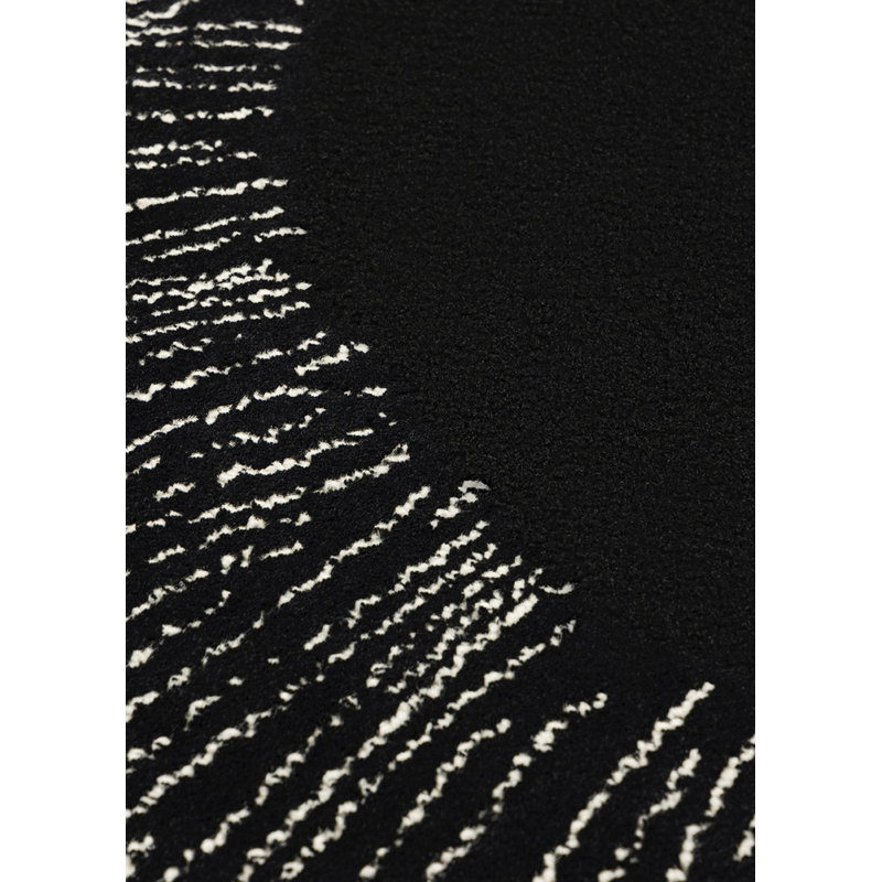 Eye Flower Hand Tufted Abstract Area Rug in Black/White, Novelty 7'7" x 7'7"