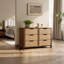Commode 6 tiroirs 47,2 po noyer avec corde