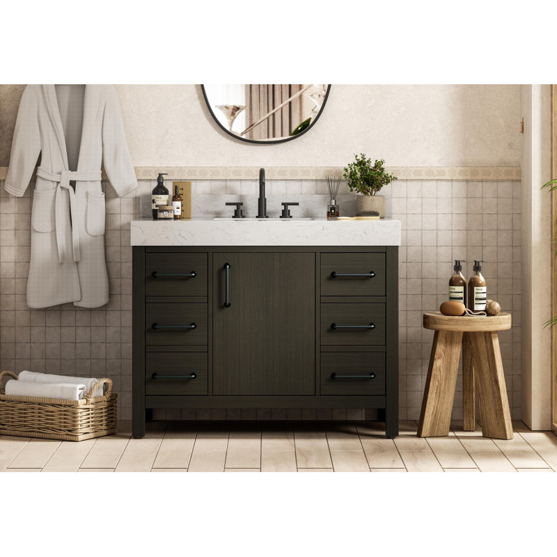 Meuble-lavabo simple 42 po_Traditional_VF60642-BS, Brun moka