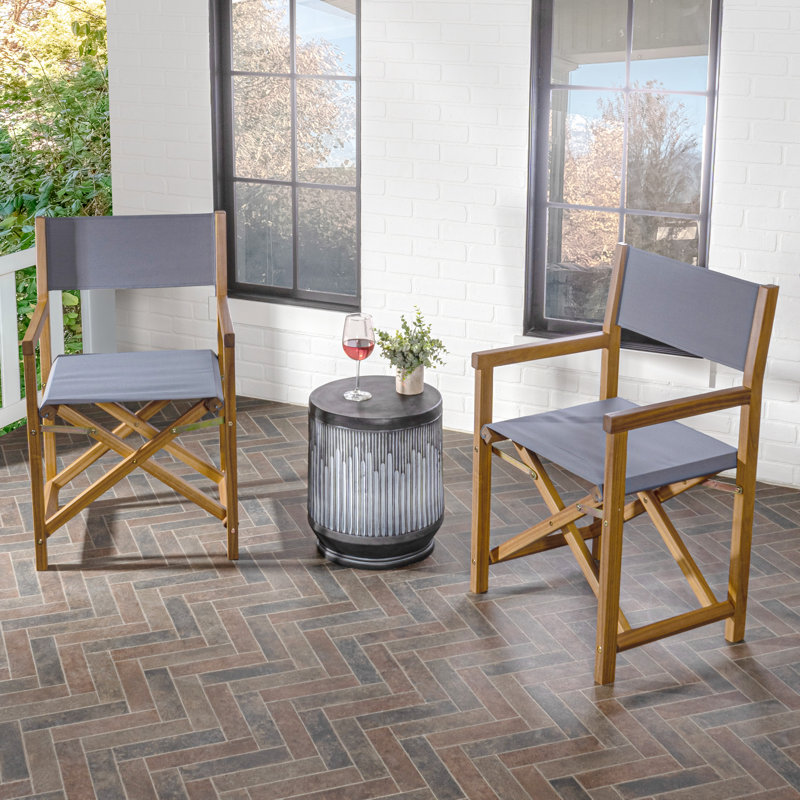 Zaniya Folding Director Chair, Gray