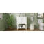 Meuble-lavabo de luxe moderne 24 po avec lavabo en céramique, armoire de salle de bain avec tablette ouverte et rangement fermé-129053096