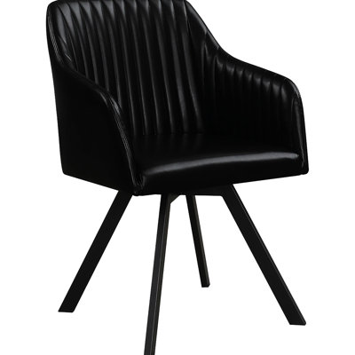 Fauteuil pivotant cannelé à accoudoirs inclinés