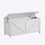 Coffre de rangement, banc de rangement, organisateur de coffre à jouets rétro, banc de rangement d'entrée avec 2 charnières, assemblage facile, blanc