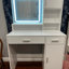 Bureau de coiffeuse avec miroir et bande lumineuse à DEL; Coiffeuse avec grand tiroir-118032938