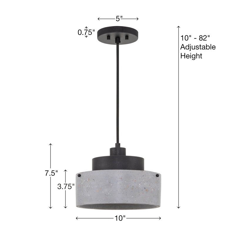 Luminaire suspendu tambour 1 lumière