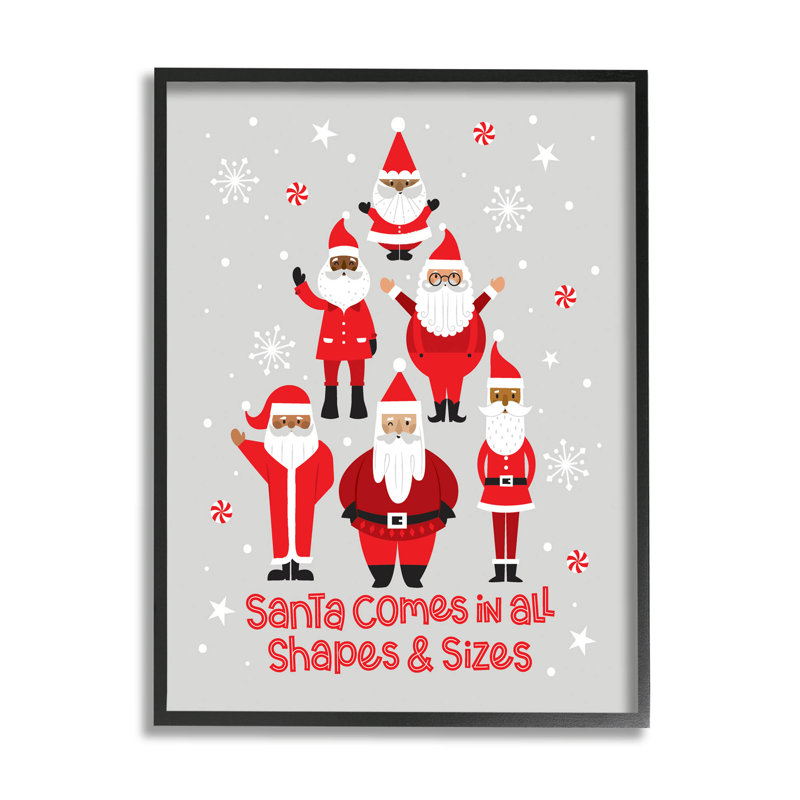 Père Noël toutes formes et at-179, Giclée encadrée noir minuit, H 14 po x l 11 po x P 1,5 po