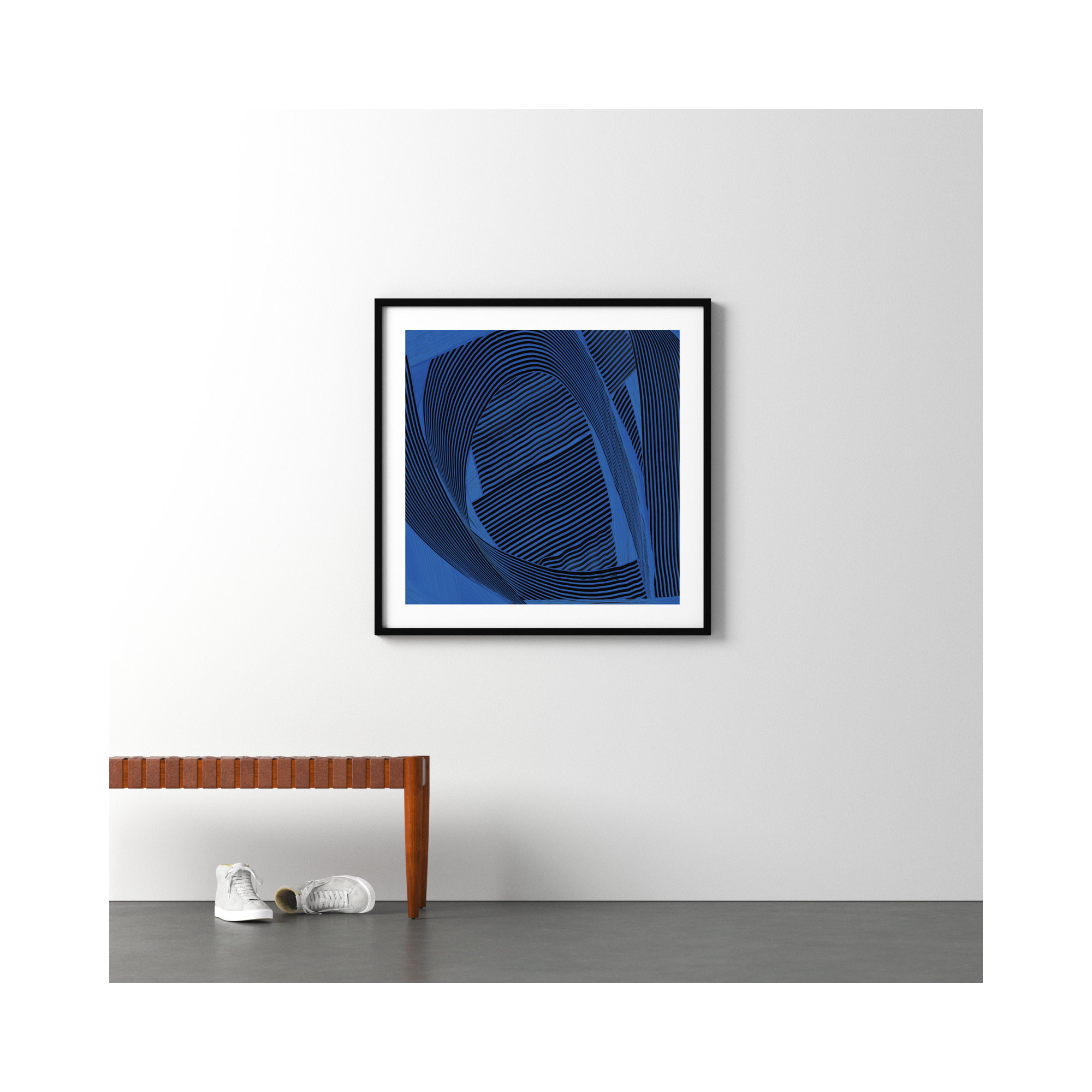 Weaving I by Mike Schick, 41.12" H x 41.12" W x 0.88" D, Black Framed Paper