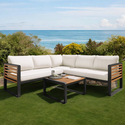 Ensemble de conversation pour patio avec coussins 4 pièces