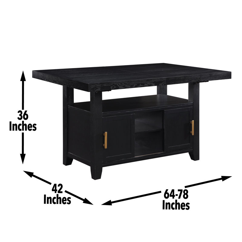 Donny Lequitta Counter Height Extendable Dining Table