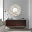Miroir mural décoratif en bois stratifié - Miroir moderne pour salle de bain, salon et chambre à coucher - Miroir mural polyvalent et décoration murale - 39 po, ivoire