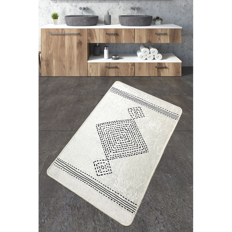 Antibacterial Bathmat, Non-Slip Design, 2.3 x 4.0 Feet | 100% Polyester, Pile Height: 0.4 Inches, 20.5 oz/sq ft | Machine Washable, Easy Care, Perfect for Bathroom Safety & Comfort | Durable & Stylish Home Essential