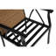 Mobilier de patio extérieur 7 pièces, table en acier avec pieds réglables, chaises, pièce brun / gris, chaises modernes et table en acier, brun / gris