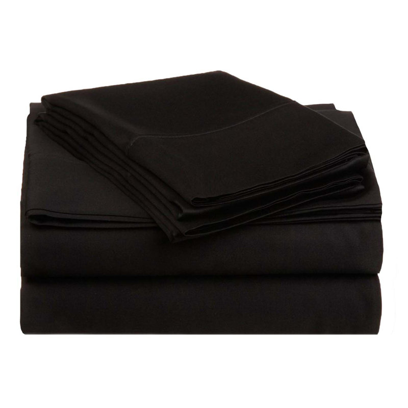 Ensemble de draps Edmont , Lit double, Noir