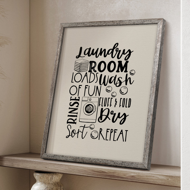 Laundry Room Framed Print - Solid Wood, 21" H x 17" W