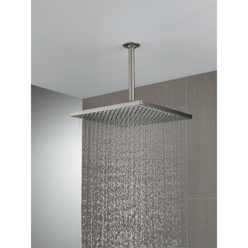 Rain Fixed Shower Head with H2Okinetic Technology, Stainless